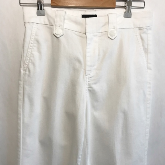 Talbots Wide Leg Trouser White Jeans Size 4P High Rise Stretch Cotton Blend - Picture 4 of 7